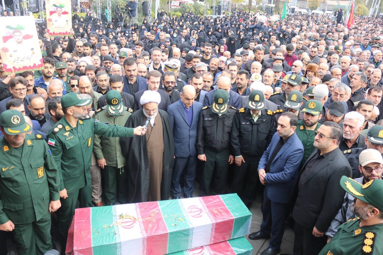 بدرقه شهدای گمنام در قلب گیلان برگزار شد/شور حماسی و وحدت مردمی گیلان در بدرقه شهدای گمنام و مدافع امنیت